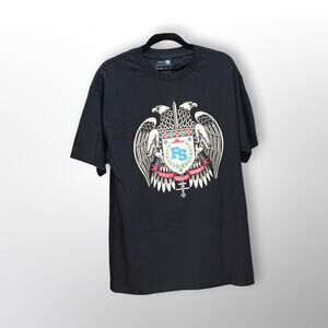 Fly Society x MONARK Twin Eagles Limited Edition Tee Large Black Cotton NWOT
